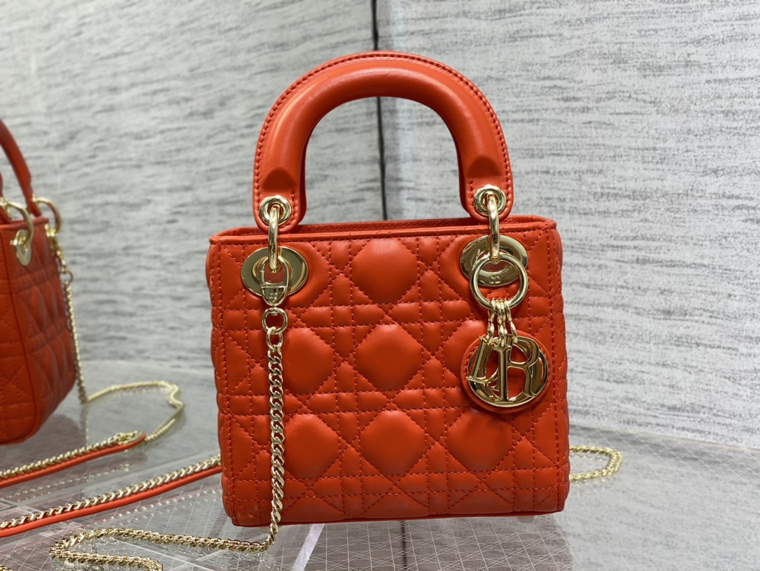 Mini Lady Dior Bag Red Cannage Lambskin